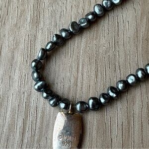 Monet 925 Silver Beaded Necklace Vintage